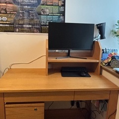 【美品】LOWYAユニットデスク 学習机&本棚   組立説明書ありの画像