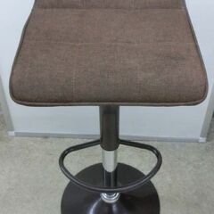 昇降式カウンターチェア ブラウン ファブリック 高さ56~77 座面布製 バーチェア 回転チェア 椅子 スツール 茶色 札幌市 西野店の画像
