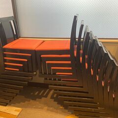 【18脚まとめて優先】業務用 高座椅子／座椅子 プロシード 錦イスA 背板塗装タイプ 中古の画像