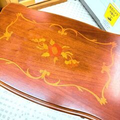 象嵌細工 サイドテーブル ナイトテーブル 猫脚 花台の画像