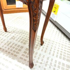 象嵌細工 サイドテーブル ナイトテーブル 猫脚 花台の画像