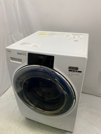 アクア　ドラム式電気洗濯乾燥機　AQW-DX12N　2023年製　標準洗濯容量12.0kg 乾燥6kg AQUA