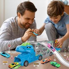 トラック おもちゃ 恐竜 組み立て 建設車両 車 プラモデル レール ミニカーの画像