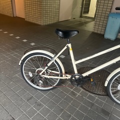 大人用自転車　20インチ　6段ギア、カゴ付き、ライトなし、鍵なしの画像