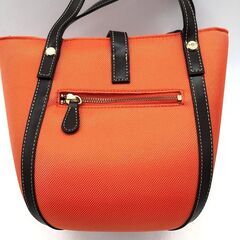 ss8186　アンナマリー ハンドバッグ オレンジ ナイロン Anna Marie サブバッグ ミニトート ビビッドカラー ランチバッグ お弁当バッグにも オシャレ ハンドバッグ 未使用品の画像