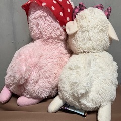 アルパカのぬいぐるみ大サイズ・ピンク＆白セット☆の画像