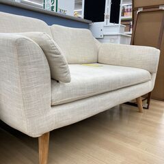 A-948【リユースのサカイ野々市店】ジモティ来店特価‼ ２人用ソファー 布地 アイボリー クリーニング済みの画像