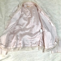 GRAY MAGIC ラメ入りピンク系レースリボン付きテーラードジャケット　レースリボン取り外し可能: セレモニー:フォーマルの画像