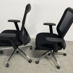 コクヨ/KOKUYO エントリー2 2脚セット チェアー 背ブラック・座ブラック 樹脂脚 ナイロンキャスター 中古家具 店頭引取歓迎 ■R10318の画像