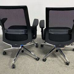コクヨ/KOKUYO エントリー2 2脚セット チェアー 背ブラック・座ブラック 樹脂脚 ナイロンキャスター 中古家具 店頭引取歓迎 ■R10318の画像