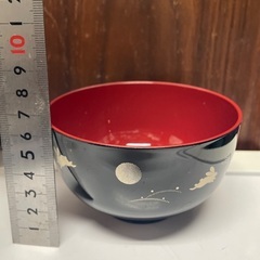 黒うさぎ絵柄お椀2個セットの画像