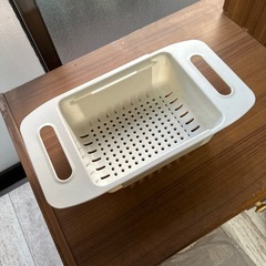  フタ付き 水切りケース（白）の画像