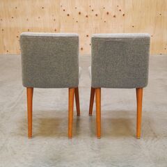 ≪zyt2663ジ限≫ [2脚セット] ダイニングチェア　布張りグレー　　シンプル/おしゃれ/北欧/カフェ/中古家具/リユースストレージ仙台 071212-06の画像