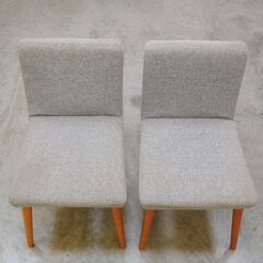 ≪zyt2663ジ限≫ [2脚セット] ダイニングチェア　布張りグレー　　シンプル/おしゃれ/北欧/カフェ/中古家具/リユースストレージ仙台 071212-06の画像