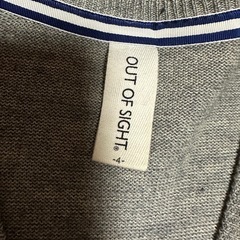OUT OF SIGHT メンズ カーディガン L相当 ボーダー グレーの画像