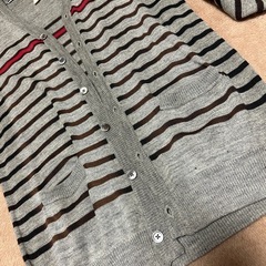 OUT OF SIGHT メンズ カーディガン L相当 ボーダー グレーの画像