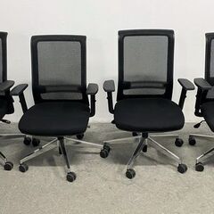 コクヨ/KOKUYO エントリー2 4脚セット チェアー 背ブラック・座ブラック 樹脂脚 ナイロンキャスター 中古家具 店頭引取歓迎 ■R10319の画像