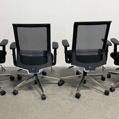 コクヨ/KOKUYO エントリー2 4脚セット チェアー 背ブラック・座ブラック 樹脂脚 ナイロンキャスター 中古家具 店頭引取歓迎 ■R10319の画像