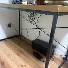 パソコンデスク　スリム　120cm 木製　アイロンの画像