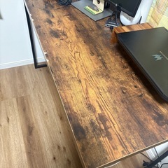 パソコンデスク　スリム　120cm 木製　アイロンの画像