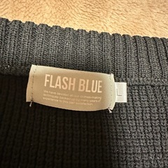 FLASH BLUE メンズ L ワッフル生地トップス 黒 の画像