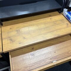 最大10台まとめ買い可能！⑩【大阪市福島区福島】ペスパ2.0 古木調 システムデスク 学習机 オフィスデスク 引き出し付き 幅800×奥行600×高さ720mm + 机上ラックの画像