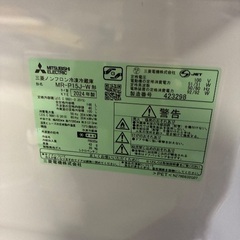 三菱 2ドア冷蔵庫 2024 清掃済み 146Lの画像