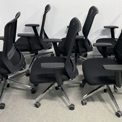 コクヨ/KOKUYO エントリー2 6脚セット チェアー 背ブラック・座ブラック 樹脂脚 ナイロンキャスター 中古家具 店頭引取歓迎 ■R10320の画像