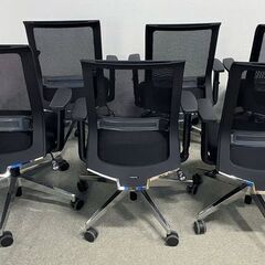 コクヨ/KOKUYO エントリー2 6脚セット チェアー 背ブラック・座ブラック 樹脂脚 ナイロンキャスター 中古家具 店頭引取歓迎 ■R10320の画像