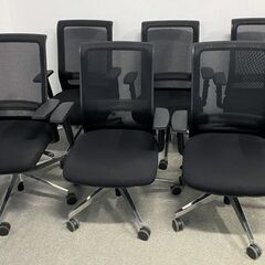 コクヨ/KOKUYO エントリー2 6脚セット チェアー 背ブラック・座ブラック 樹脂脚 ナイロンキャスター 中古家具 店頭引取歓迎 ■R10320の画像
