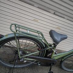❮ジャンク❯NEOSAGE[ネオサージュ]27.5吋 電動アシスト自転車 6.0Ahバッテリー+充電器(カーキ)の画像