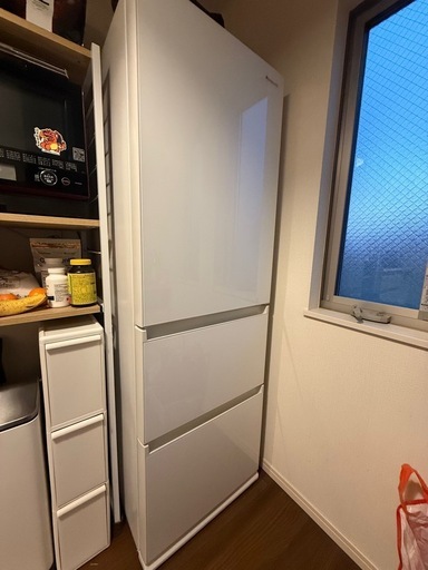 Panasonic 365L 3ドア冷蔵庫（NR-C372GN-W／スノーホワイト）※製氷機