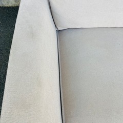 2人掛けソファ　布張り　アイボリー　の画像