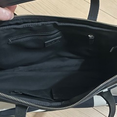 agnes b.　アニエスベーボヤージュ　幾何学模様キャンバス&レザーバッグの画像