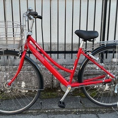 ＜整備済＞ブリヂストン・アルベルト・27インチ自転車・レッド 内装3段変速・LEDライトの画像