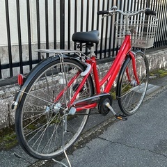 ＜整備済＞ブリヂストン・アルベルト・27インチ自転車・レッド 内装3段変速・LEDライトの画像
