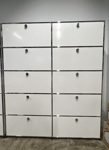 正規品】USM ハラー キャビネット 2列5段 すべて鍵付き ホワイト 中古