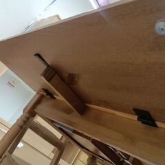 リユースのサカイ栃木店★ジモティ割あり★ IKEA ダイニングセット2人用（バタフライタイプ） ブラウン W70～123×D78×H75 クリーニング済み TC12101の画像