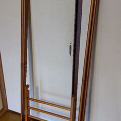 木製 折り畳み式 ハンガーラックの画像