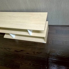 SHIRAI 木目調テレビ台／ローボード ナチュラル 横84cmの画像