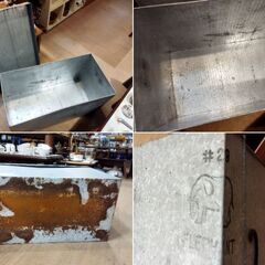 レトロ ブリキ缶 象のマーク入りトタンボックス 大型 収納箱　/TJ-2706 2Fの画像