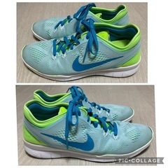 Nike 24.5㎝ 24.0㎝も可能 ライトブルー/グリーン スニーカー 女性の画像