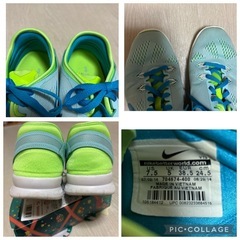 Nike 24.5㎝ 24.0㎝も可能 ライトブルー/グリーン スニーカー 女性の画像