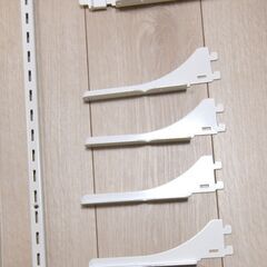 WAKI 和気産業 1×4ピラシェル棚柱+棚受セット　白　可変棚の画像