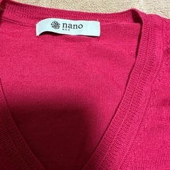nano＆co ウールセーター F Vネック 濃ピンクの画像