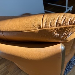 karimoku カリモク 回転 本革レザー 1人掛けソファ ラウンジソファの画像