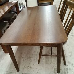 リユースのサカイ栃木店★ジモティ割あり★  ダイニングセット ブラウン W130×D75×H64.5 クリーニング済み TC12105の画像