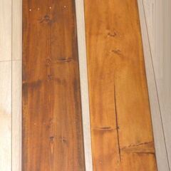   DIY木材　塗装済ワンバイ材　1×8材　長さ730mm　2枚　アンティークワックス仕上げの画像