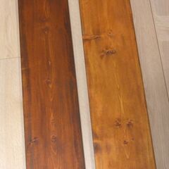   DIY木材　塗装済ワンバイ材　1×8材　長さ730mm　2枚　アンティークワックス仕上げの画像