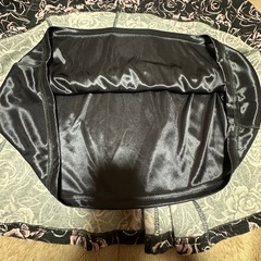 ’armoire de luxe 膝丈スカート F ウエストゴム バラ柄 黒×ピンクの画像